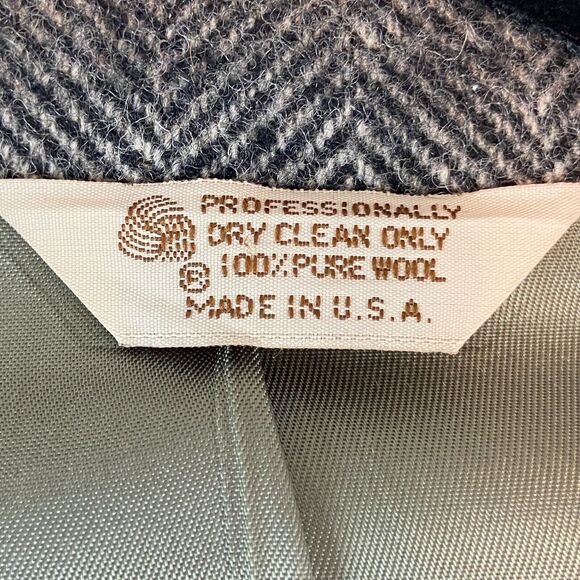 Charles Klein Wool Blazer Men's 46L Gray Herringbone Two Button Notched Lapel - Picture 5 of 8